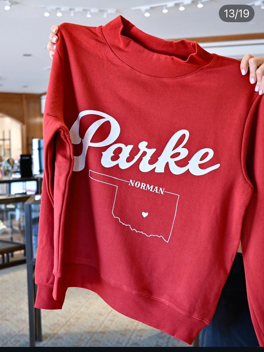 PARKE THE OKLAHOMA MOCKNECK crimson Norman ❤️ L/XL SOLD OUT CAYMANS X Parke